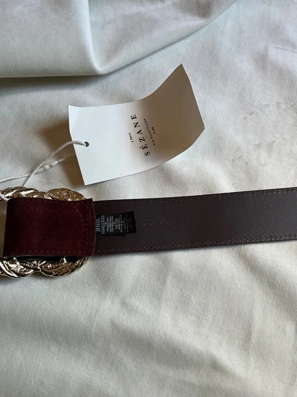 NEW! Sezane ARTEMIS BELT  Mahogany, 80, NWT